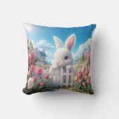 イースターバニーインア春園 クッション (正面)
