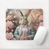 イースターバニーインレトロ春スタイル マウスパッド (マウス)