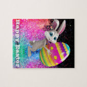 イースターバニーイースターエッグスパークルハッピーイースター ジグソーパズル (横)