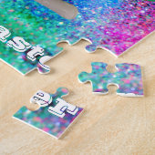 イースターバニーイースターエッグスパークルハッピーイースター ジグソーパズル (側面)