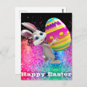 イースターバニーイースターエッグスパークルハッピーイースター ポストカード (正面/裏面)