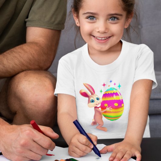 イースターバニーイースターエッグハッピーイースター卵狩りかわいい トドラーTシャツ