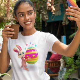 イースターバニーイースターエッグハッピーイースター卵狩りかわいい Tシャツ
