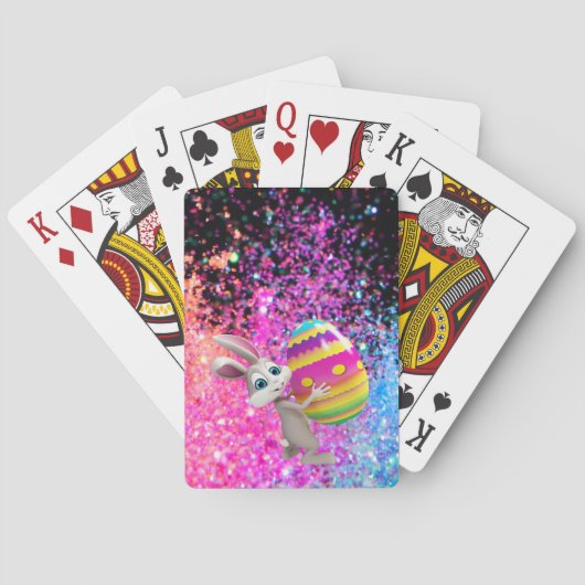 イースターバニーイースターエッグホリデースパークル トランプ (裏面)