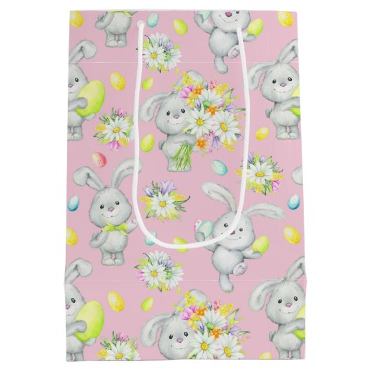 イースターバニーイースターエッグ ミディアムペーパーバッグ (裏面)