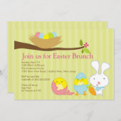 イースターバニーイースターブランチパーティの招待状 招待状 (正面/裏面)