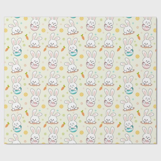 イースターバニーイースターラッピング紙 ラッピングペーパー (フラット)
