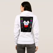 イースターバニーウィメンズベラ+キャンバスフルジップフード付きスウェットシャツ パーカ (裏面フル)