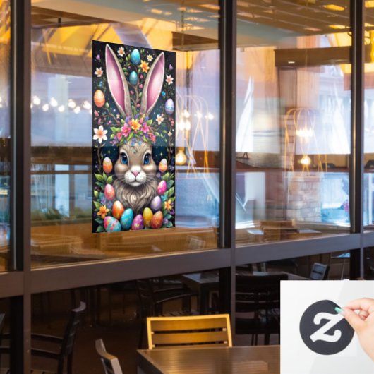 イースターバニーウィンドウの固定 ウィンドウサイン (レストラン窓)