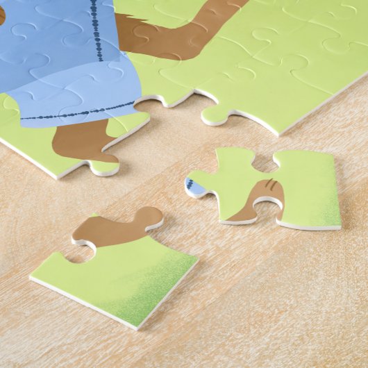 イースターバニーウサギとイースターエッグシック ジグソーパズル (側面)