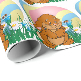 イースターバニーウサギとイースターエッグ ラッピングペーパー