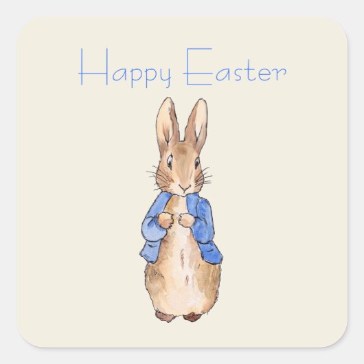 イースターバニーウサギのピーター スクエアシール (正面)