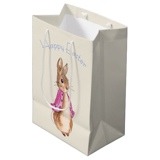 イースターバニーウサギのピーター ミディアムペーパーバッグ (正面アングル)