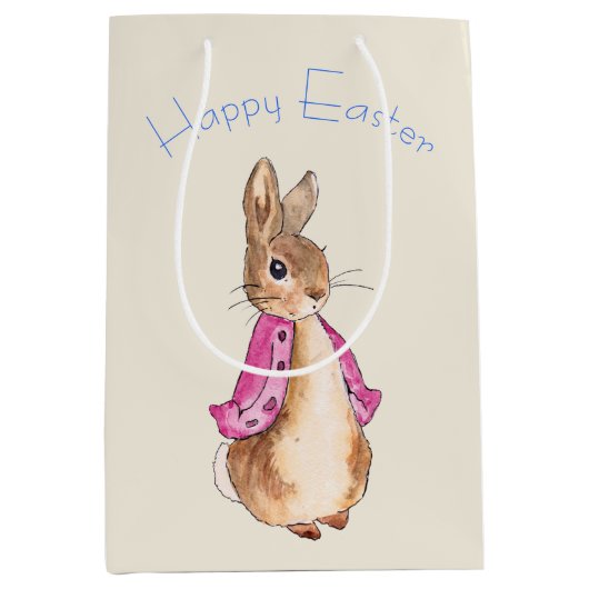 イースターバニーウサギのピーター ミディアムペーパーバッグ (正面)