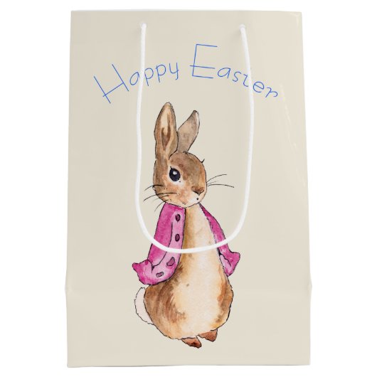 イースターバニーウサギのピーター ミディアムペーパーバッグ (裏面)