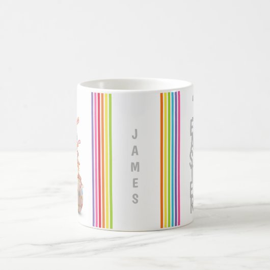 イースターバニーウサギパーソナライズされた卵 |休日 コーヒーマグカップ (中央)