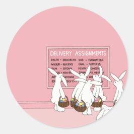 イースターバニーウサギ ラウンドシール