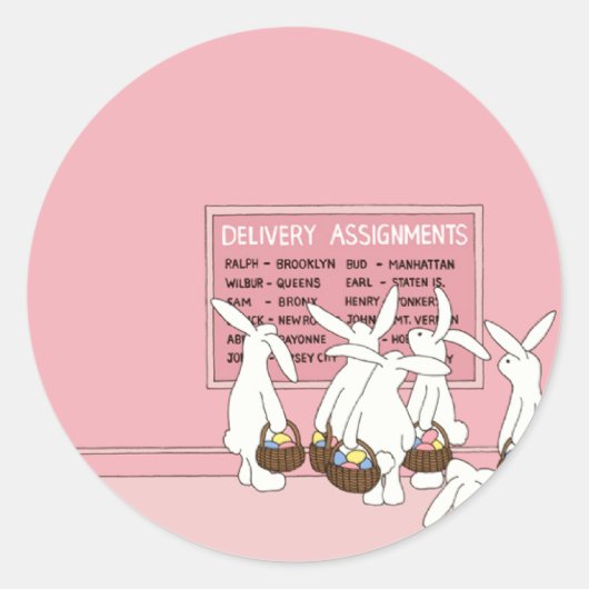 イースターバニーウサギ ラウンドシール (正面)