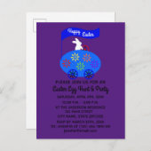 イースターバニーエッグカー#1招待状はがき インビテーションポストカード (正面/裏面)