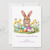 イースターバニーエッググラス春の花 シーズンカード (正面)