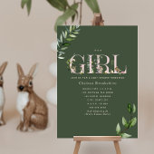 イースターバニーエッググリーンガールベビーシャワー 招待状