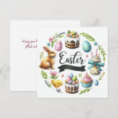 イースターバニーエッグシックイラストレーション シーズンカード (正面/裏面)