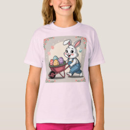 イースターバニーエッグスホイールバロー&フラワー Tシャツ