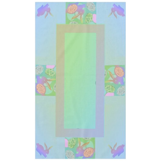 イースターバニーエッグス淡い色のパステルタブレクロス テーブルクロス (正面)