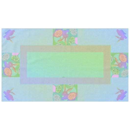 イースターバニーエッグス淡い色のパステルタブレクロス テーブルクロス (正面(横))