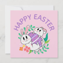 イースターバニーエッグハグカード