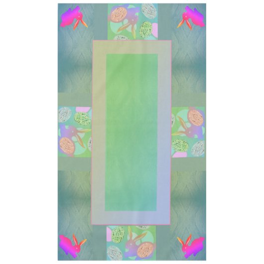 イースターバニーエッグパステルタブレクロース テーブルクロス (正面)