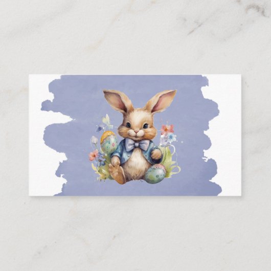 イースターバニーエッグフローラブックスベビー エンクロージャーカード (裏面)