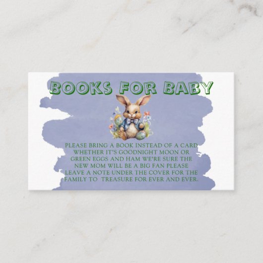 イースターバニーエッグフローラブックスベビー エンクロージャーカード (正面)