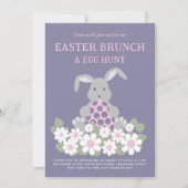 イースターバニーエッグ狩りとブランチピンクフローラ 招待状 (正面)