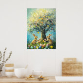 イースターバニーエッグ狩りウサギ ポスター (キッチン)