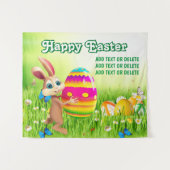 イースターバニーエッグ狩りハッピーイースターイースターパーティー タペストリー (正面(横))
