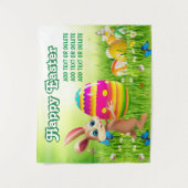 イースターバニーエッグ狩りハッピーイースターイースターパーティー タペストリー (正面)