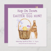 イースターバニーエッグ狩りパーティの招待状 招待状 (正面/裏面)