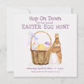 イースターバニーエッグ狩りパーティの招待状 招待状 (正面)