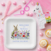 イースターバニーエッグ狩りフローラ歓迎 ペーパープレート (パーティー)