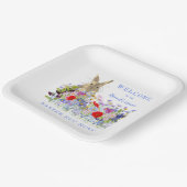 イースターバニーエッグ狩りフローラ歓迎 ペーパープレート (傾斜あり)