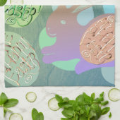 イースターバニーエッグ「ハッピーイースター」 キッチンタオル (折り畳み)