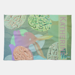 イースターバニーエッグ「ハッピーイースター」 キッチンタオル