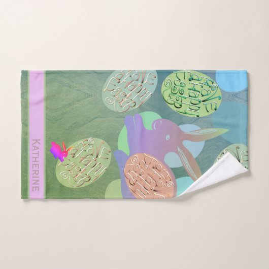 イースターバニーエッグ バスタオルセット (ハンドタオル)