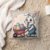 イースターバニーエッグ&ホイールバロー クッション (ブランケット)