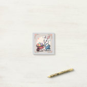 イースターバニーエッグ&ホイールバロー ポストイット (デスク上)