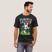 イースターバニーエッグ 面白いパンダ イースターの日曜日 Tシャツ (正面フル)