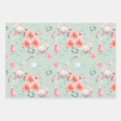 イースターバニーエレガンススリーカラー ラッピングペーパーシート (正面3)