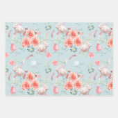 イースターバニーエレガンススリーカラー ラッピングペーパーシート (正面)