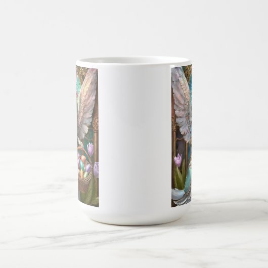 イースターバニーエンジェルの衣装を着た少女 コーヒーマグカップ (中央)